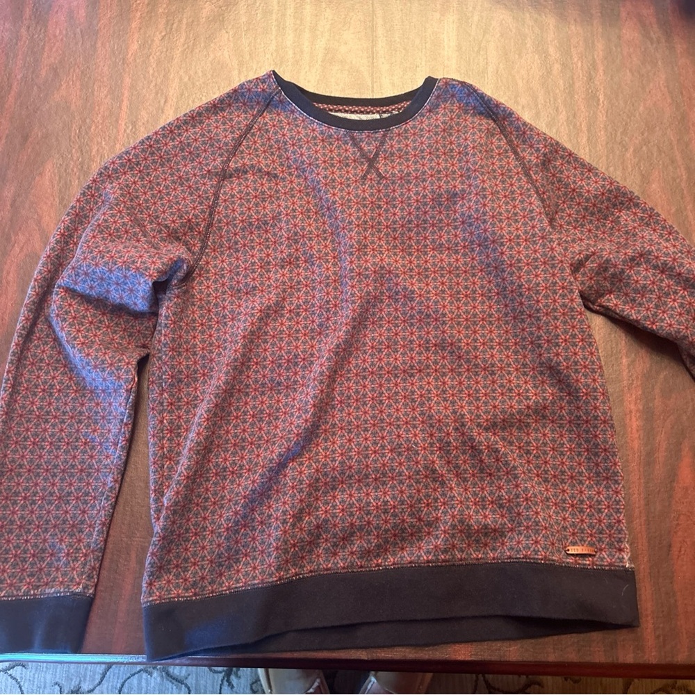 Ted Baker Red and Blue Crewneck Sweater